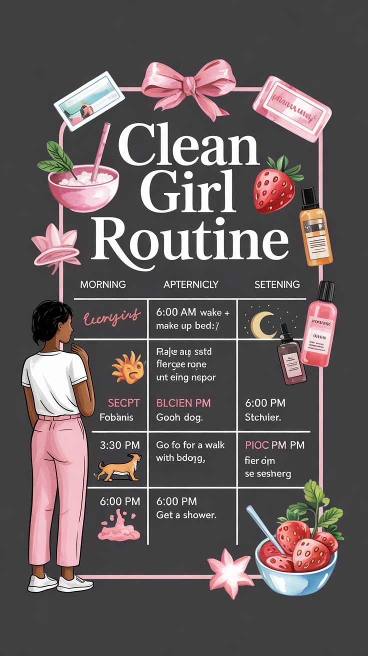 Clean Girl Morning & Night Routine Schedule for Self-Care