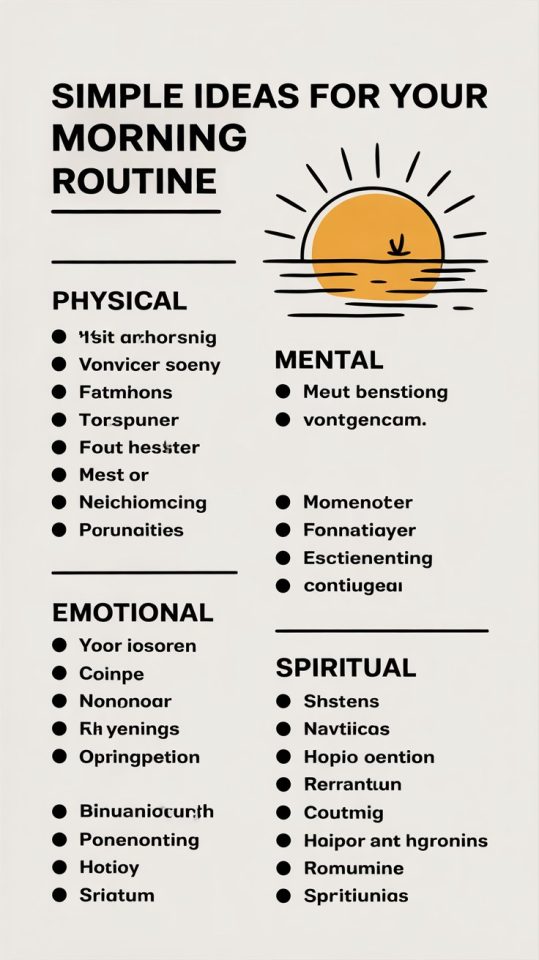 Simple Morning Routine Ideas: Physical Mental Emotional Spiritual Wellness