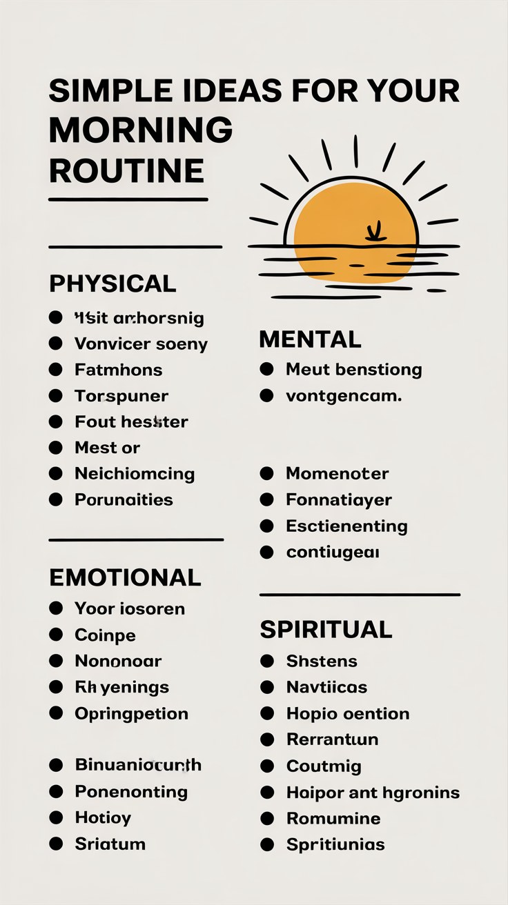 Simple Morning Routine Ideas: Physical Mental Emotional Spiritual Wellness