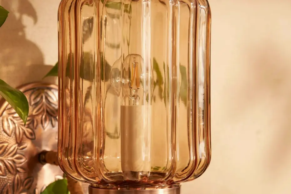 Copper Kitchen Sconce Wall Light | Vintage Milk Glass Scallop Design | Elegant Farmhouse Decor