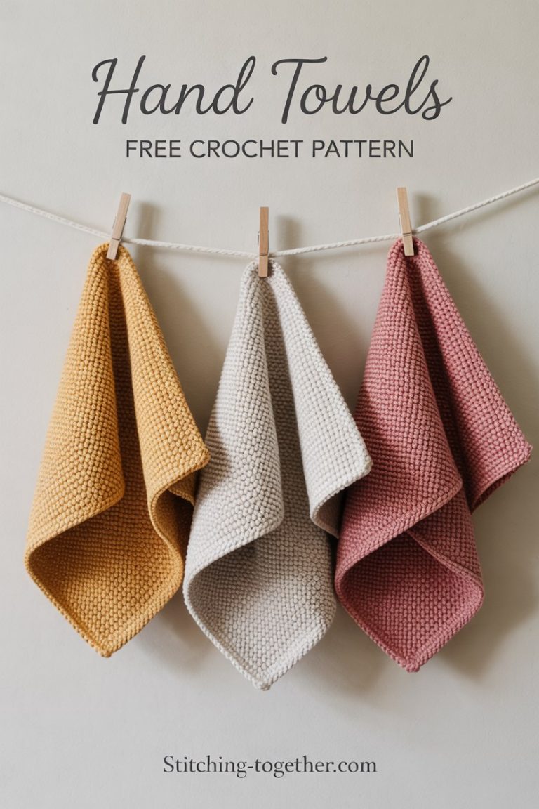 Easy Crochet Hand Towel Pattern Free DIY Bathroom Gift