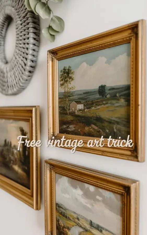 Hanging Vintage Landscape Paintings? Free Trick for a Gorgeous Gallery Wall