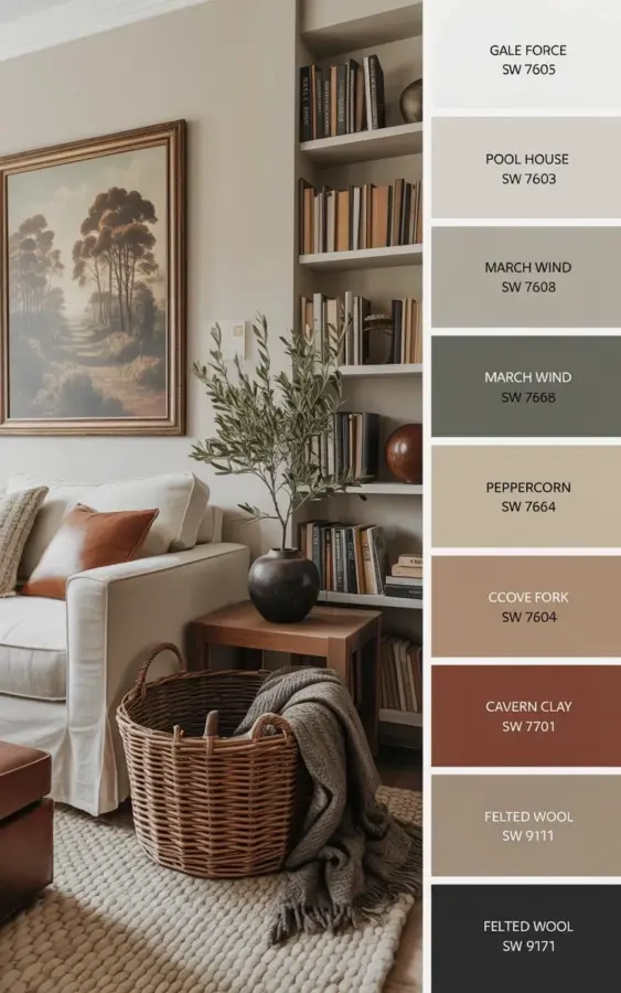 Before & After: Neutral Living Room Decor with Copper Art & Cozy Blankets