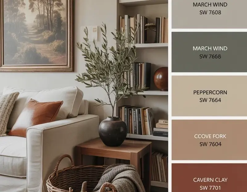 Before & After: Neutral Living Room Decor with Copper Art & Cozy Blankets