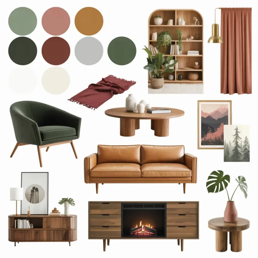 Vintage Copper Kitchen Accents for Green and Brown Designs | Warm Nature-Inspired Elegance