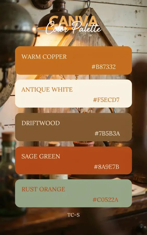Copper Accents Color Palette | Warm Tones for Home Decor Inspiration
