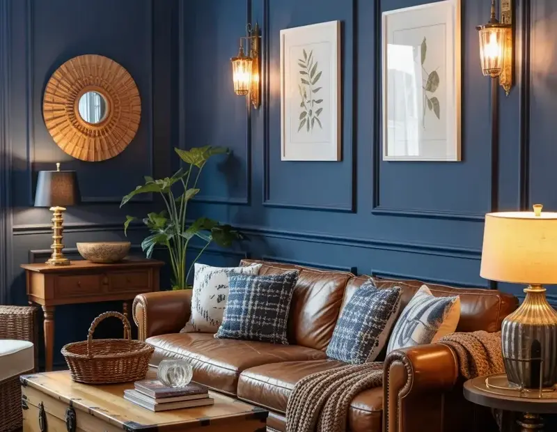 The Navy Blue Living Room Mistake You Don't Want to Make | Leather Sofa