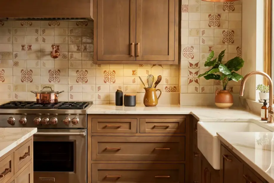White Glass Mosaic Tile Backsplash: Easy DIY With Copper Accents