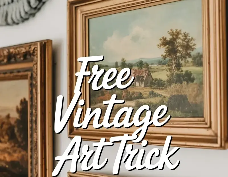 Free Vintage Art Gallery Wall Trick – Gold Frames and Landscape Paintings